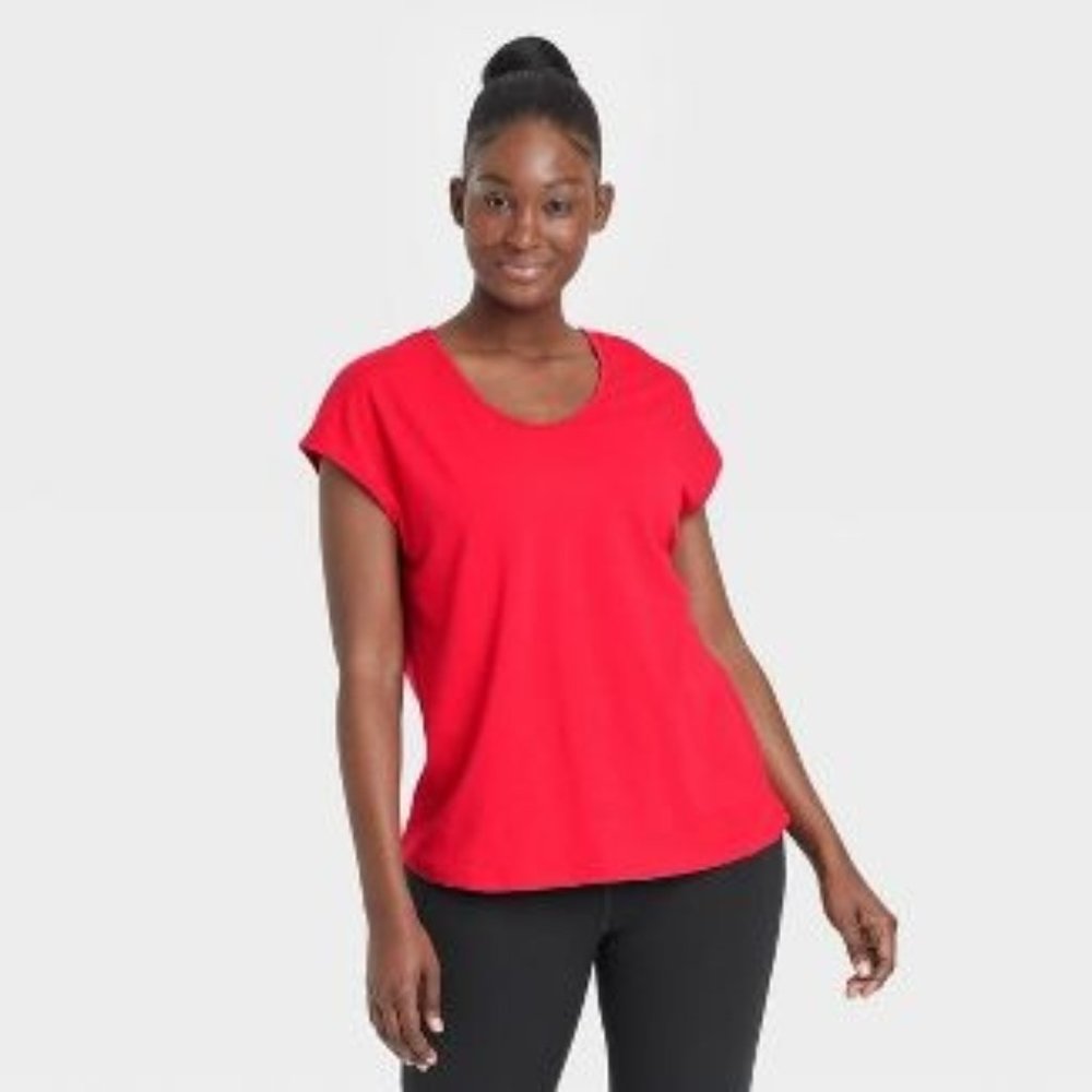 NWT All in Motion Cap Sleeve T Shirt - Cherry Red - XXL